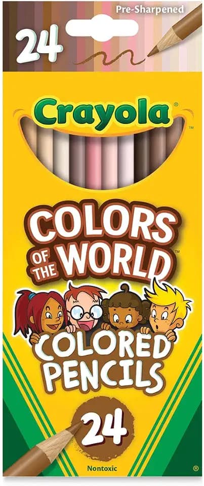CRAYOLA Colours of the World Colouring Pencils - Assorted Colours (Pack of 24) | Colours That Represent Skin Tones from Around the World | Ideal for Kids Aged 3+