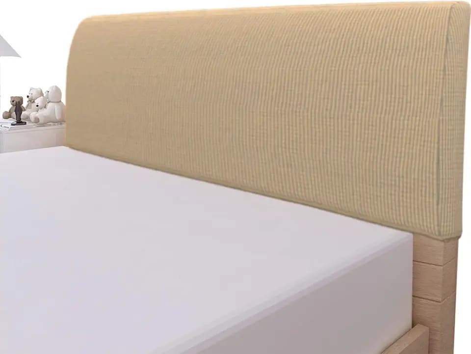 Easy-Going Stretch Jacquard Bed Headboard Cover, King, Sand
