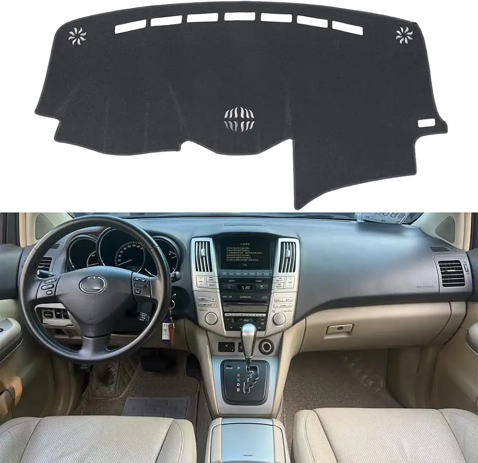 Dash Cover Mat Custom Fit for 2004-2006 Lexus RX330,2007-2009 RX350, 2006-2008 RX400h, Dashboard Cover Pad Carpet Protector with Dash Speaker (Dark Gray)