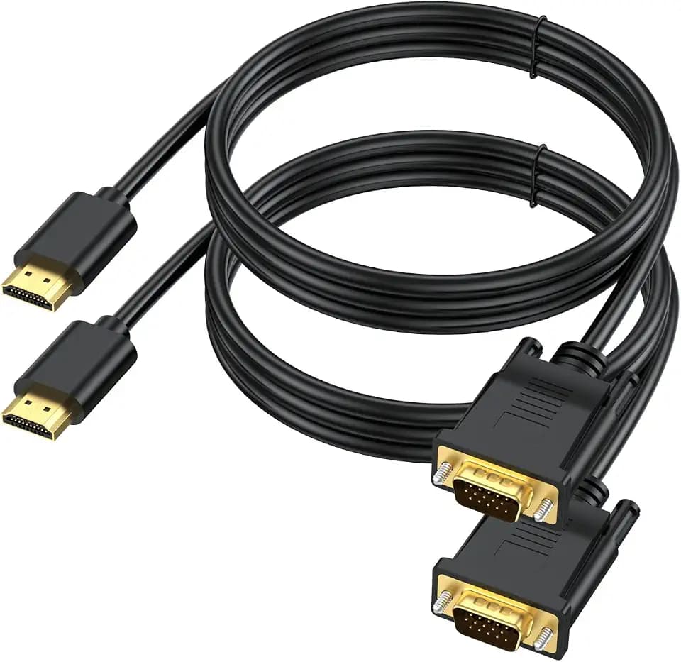 HDMI to VGA Cable 3.3FT 2-Pack,1080P HD