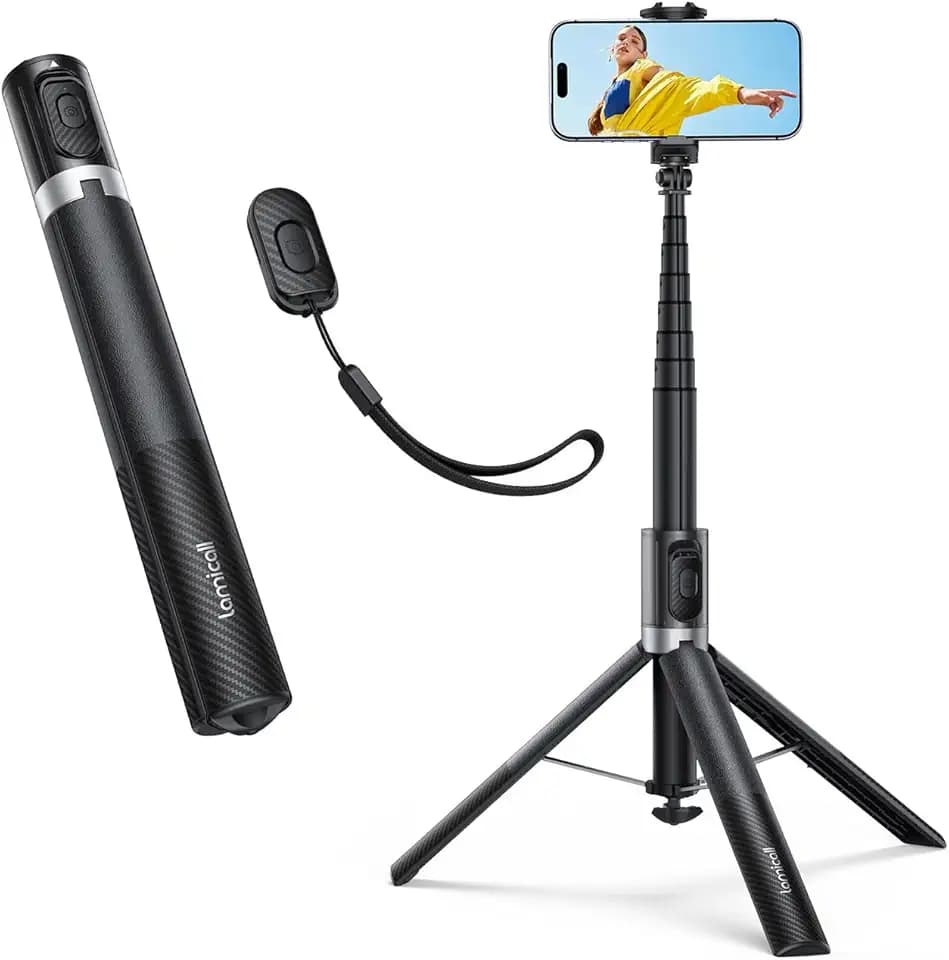Lamicall 65" Tripod for iPhone 0.77lb Selfie Stick with Remote & Cold Shoe
