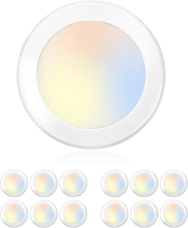 hykolity 5/6 Inch LED Disk Light Flush Mount, 3CCT 3000K/4000K/5000K,15W