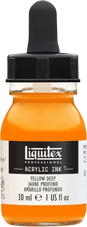Liquitex 4260295 flüssige Professional Acrylfarben - Ink, Tusche, 30 ml, hochpigmentierte Airbrushfarbe, Dunkelgelb