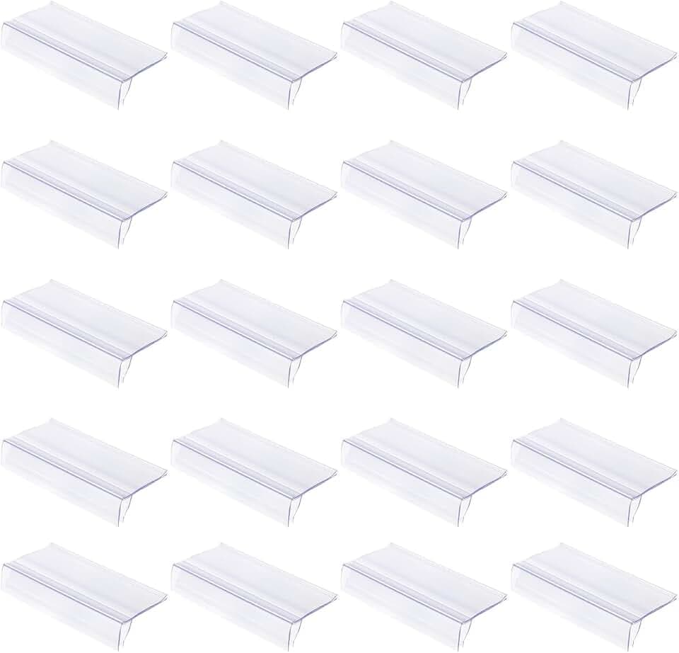 STOBOK 30 Stück Preisschilder Etikettenhalter Zum Klemmen Für Glasregal Und Drahtregal Transparenter Preis-Tag Für Supermarkt Einzelhandel Und Produktanzeige 8.00 X 4.50 X 2.00 Cm