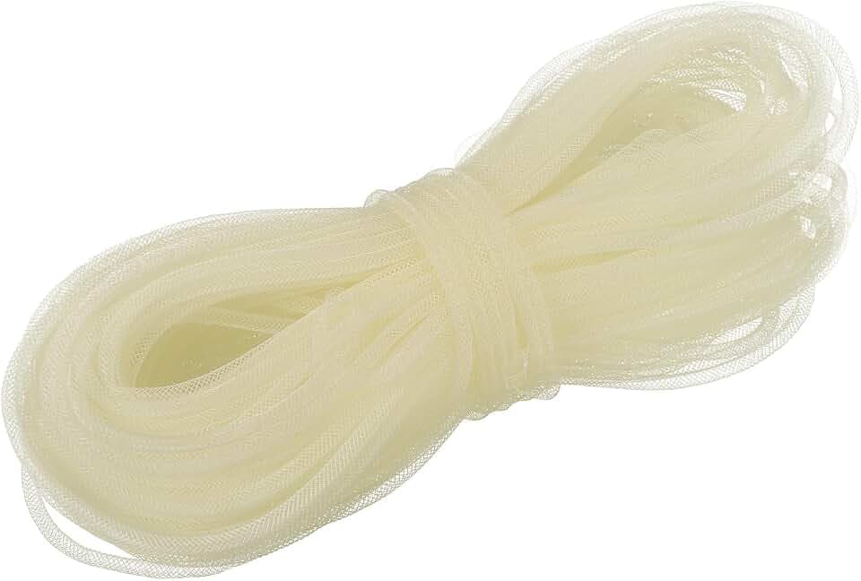 sourcing map 48 Yards Netzschlauch, 1,9 cm, Dekorschlauch, Flex für Kranz, Geschenk, Dekorationen, Geburtstag und Hochzeitsfeier, DIY Handwerk – Gelb