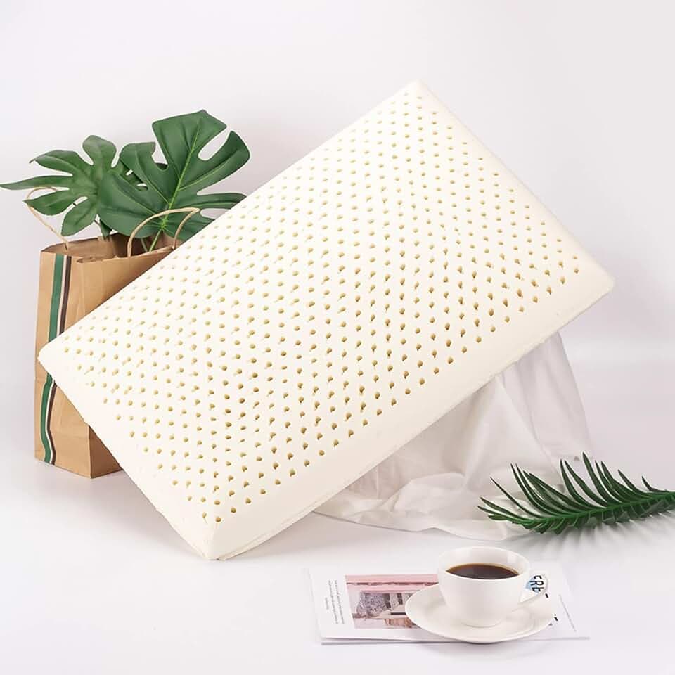 Talatex Dunlop Kissen aus 100 % Naturlatex, flaches Latexkissen hilft Druck-, Nacken- und Schulterschmerzen zu lindern, kein Memory-Schaum, perfektes Geschenk, extra fest, Standard (60 x 40 x 13 cm)