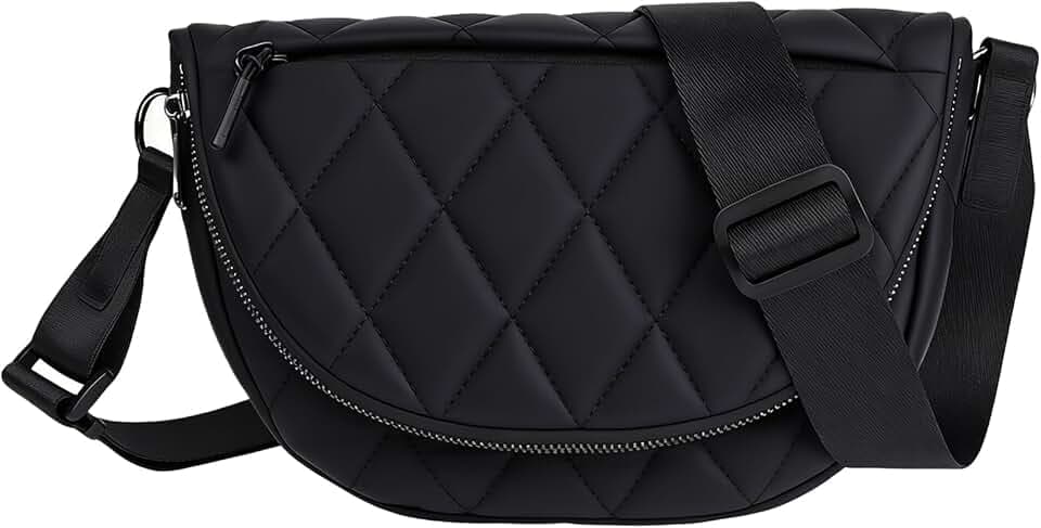 Fashion Crescent Moon Bag For Women & Men - Medium Nylon Shoulder Bag With Adjustable Strap, Lightweight & Foldable Design