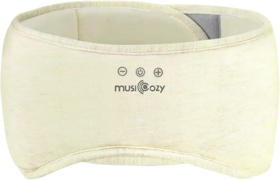 MUSICOZY Bluetooth 5.4 Sleep Headphones Eye Mask with Seaweed Fiber Cotton