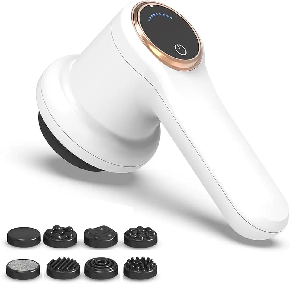 Elektrisch Cellulite Massagegerät Cordless Massager Ausgestattet mit 8 Massageköpfen,Electric Anti Cellulite Tragbarkeit 9 Intensitätsstufen Körperliche Verspannungen lösen