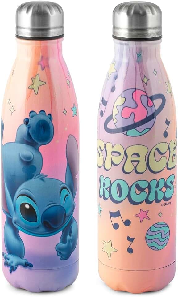 H&H Stitch Space Thermosflasche, 500 ml, Edelstahl 18/10, Isolierung 12 Stunden heiß/6 Stunden kalt