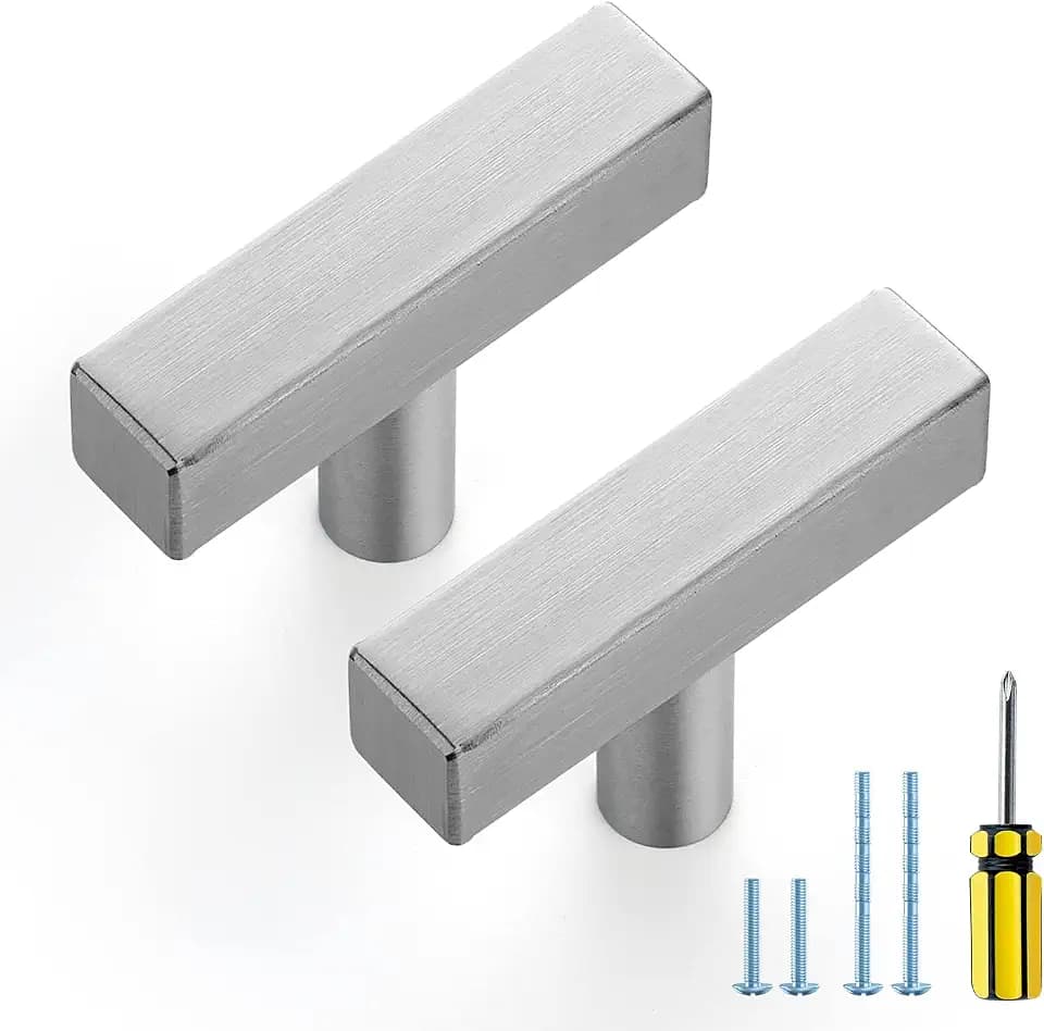 Ravinte Brushed Nickel Cabinet Handles 2 Inch 25 Pack Square Cabinet Pulls