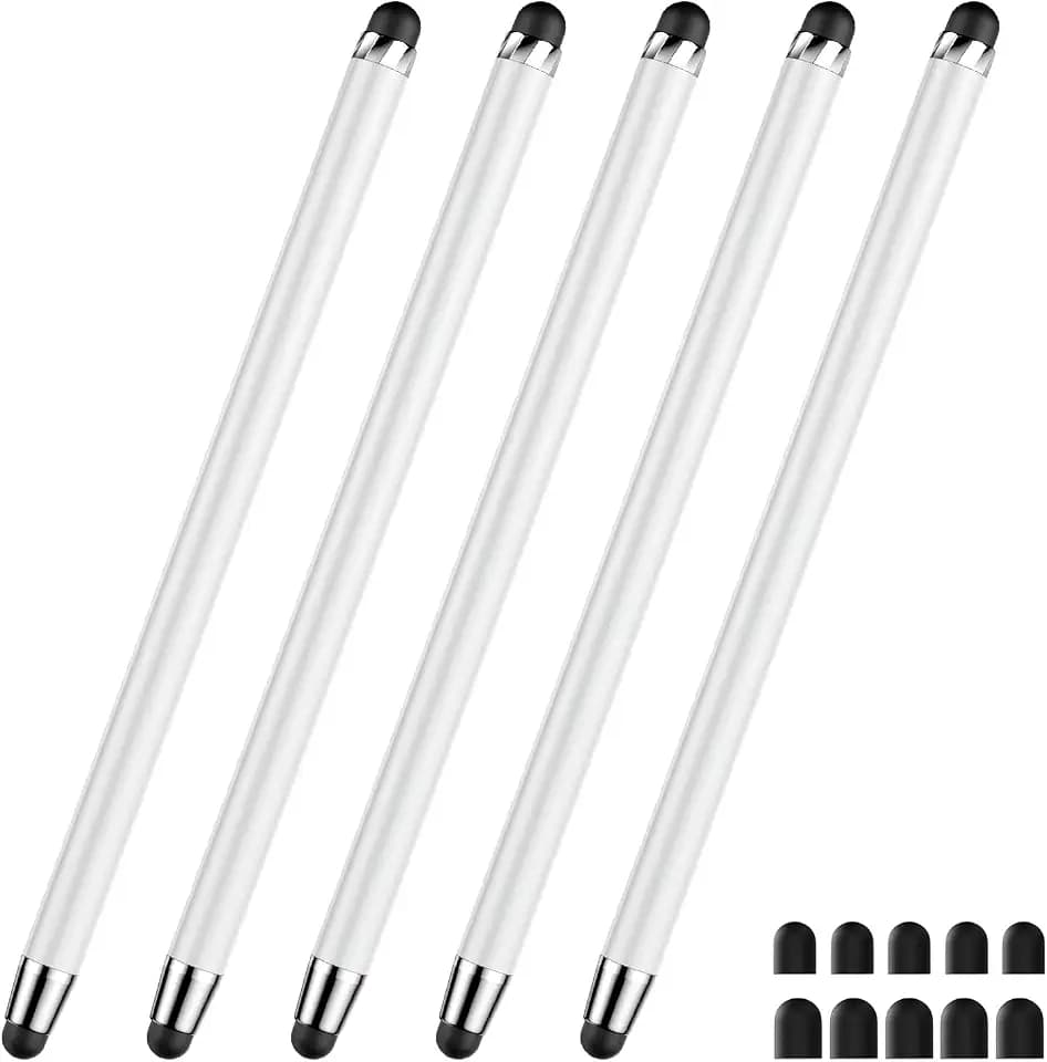 DAXINGXING Stylus, 2-in-1 Stylus Pens for Touch Screens, 5 White