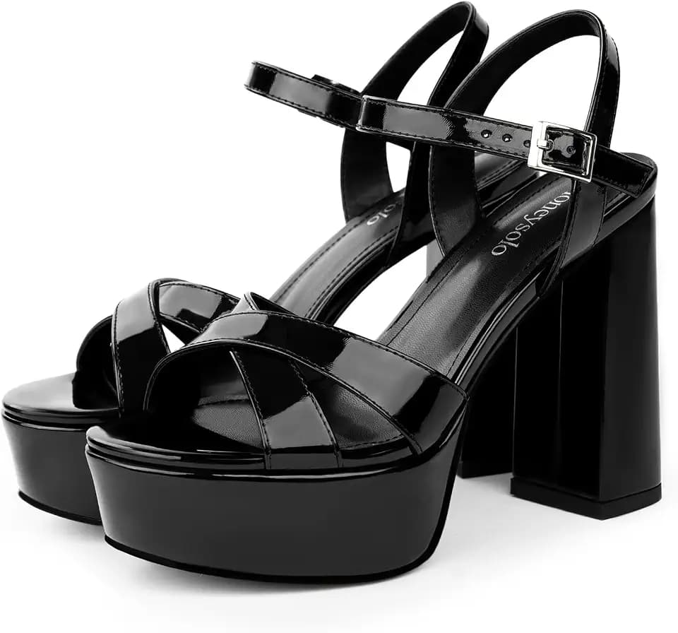 Platform Heels for Women Open Toe Chunky High Heel Sandals