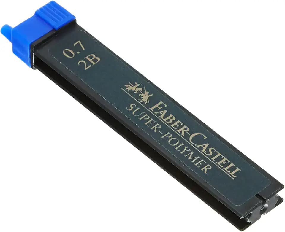 FABER-CASTELL 120702 - Feinmine Super Polymer, Härtegrad 2B, 0.7 mm, 12 Stück