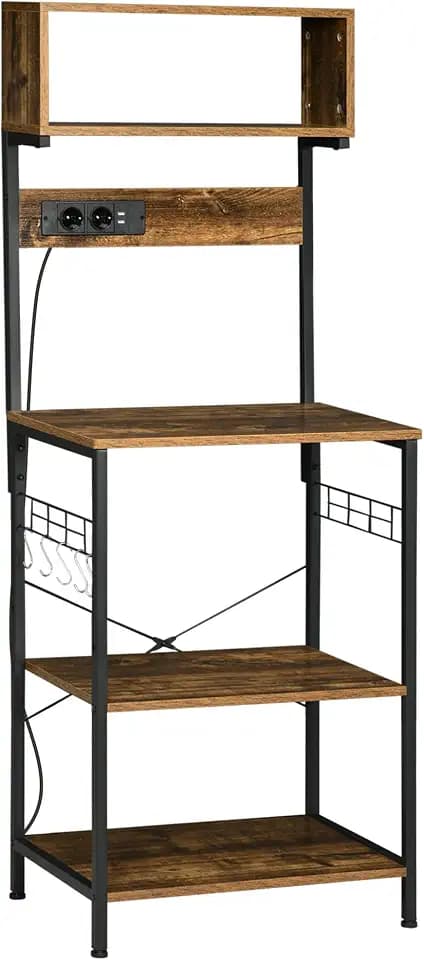 HOMCOM Industrielles Küchenregal 60x42x153 cm, Rustikales Braun