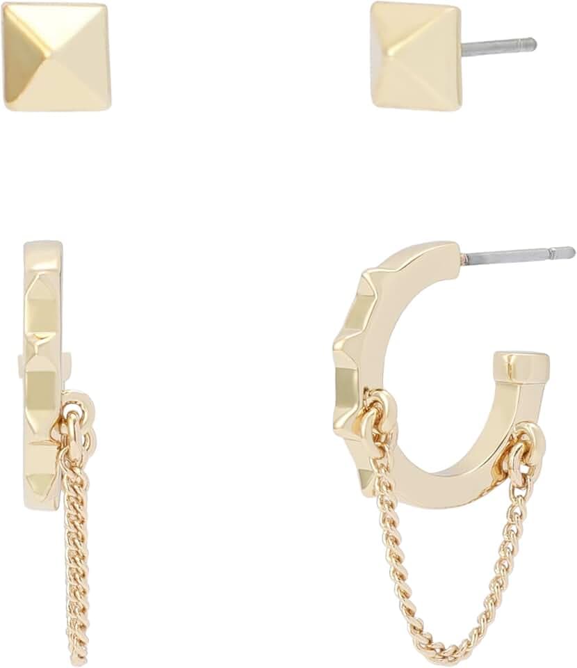 AllSaints Jewelry Women's Studded Hoop & Stud Duo Earring Set
