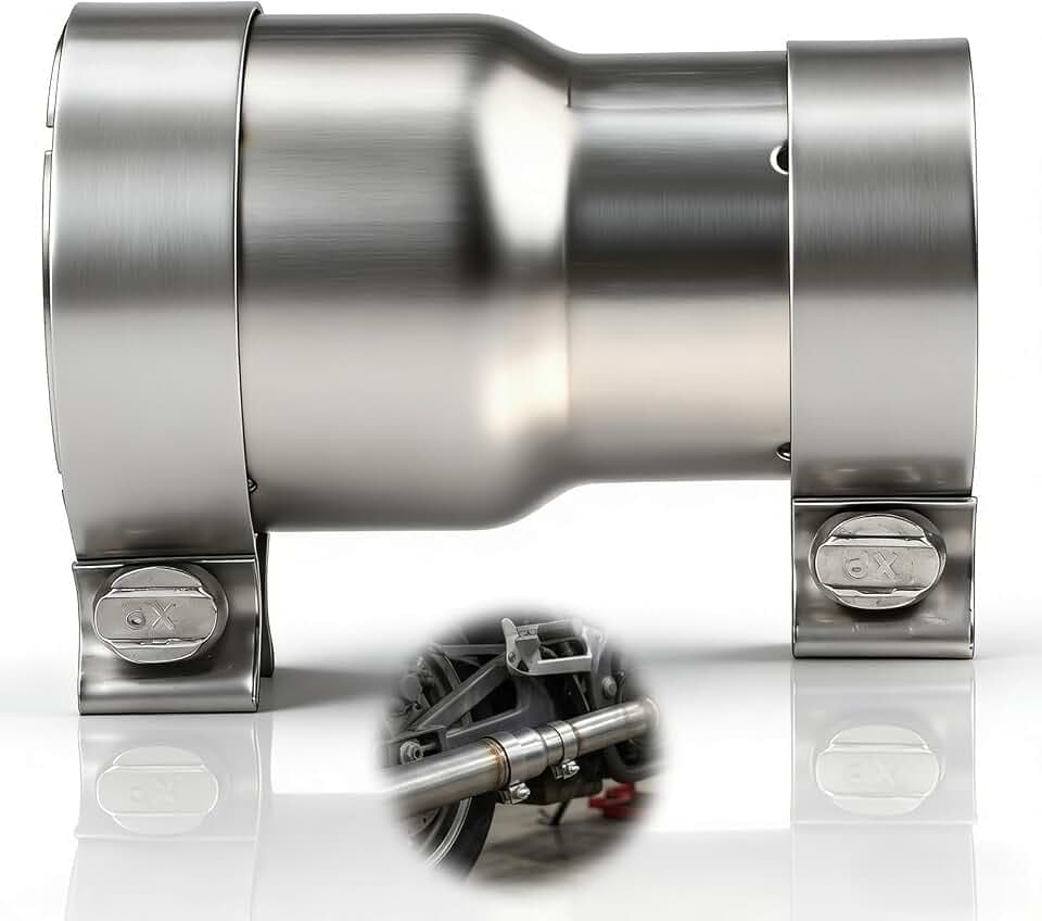 Auspuff Reduzierstück Edelstahl 304 Rohrverbinder Verbinder 140mm Auspuffschelle 63-76mm Reduzierverbinder Reduzierung Verbindungsstück Rohrreduzierung Rohrverbinder Abgasrohrverbinder Auto