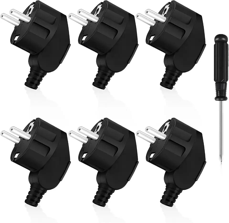 Schuko Stecker 6 Stück Schukostecker Winkelstecker Stecker 250V/16A