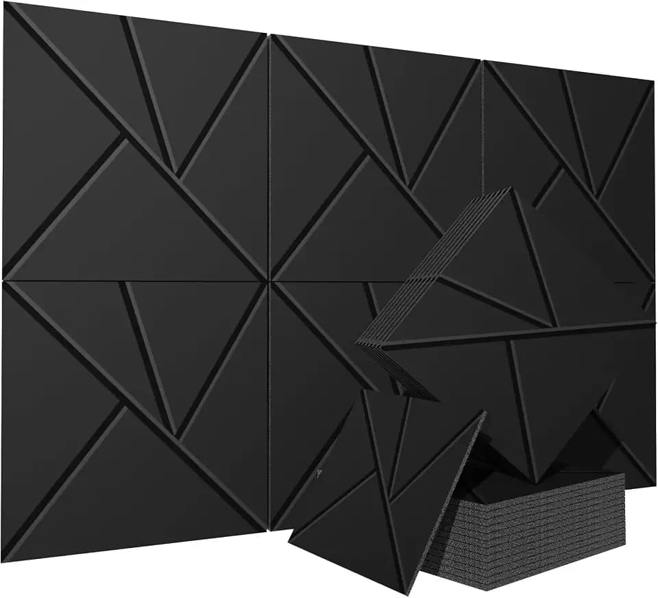6 Pack Decorative Acoustic Wall Panels, 60 x 40 in Coverage