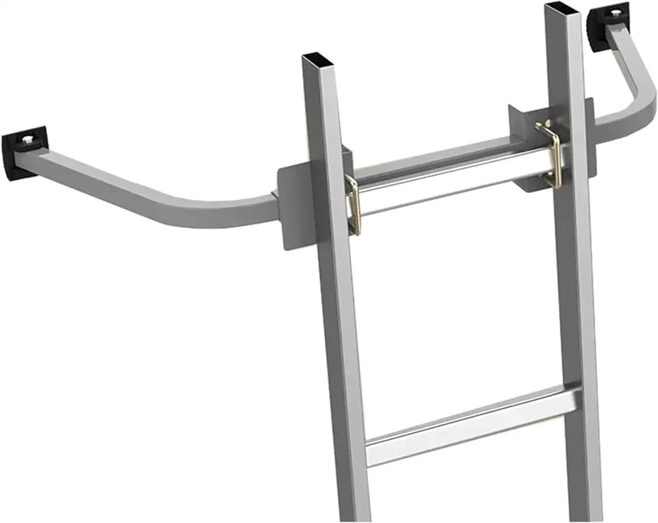 Ladder Stabilizer, Roof Ladder Standoff, Heavy Duty Ladder Stabilizer Accessory with Non-marring Rubber End Caps (Silver)