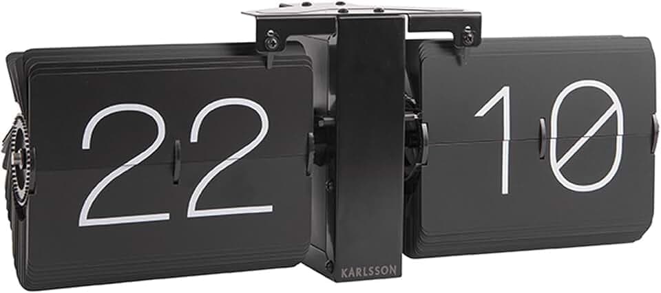 Karlsson Flip Clock No Case - Schwarz - 36x8,5x14cm