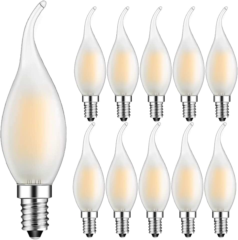 10 Stück E14 Kerze Lampe Warmweiss, Leuchtmittel E14 C35 LED Lampe 4W, Warmweiß 2700K,Nicht Dimmbar, AC220V, für Kronleuchter Tischlampen Wandlampen