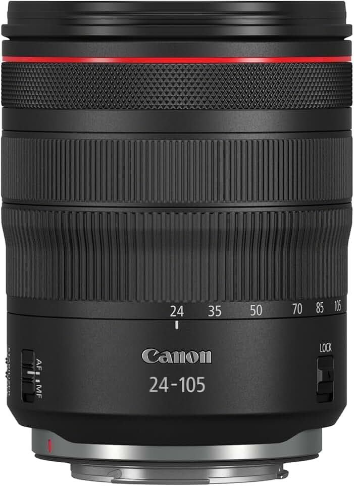 Canon Objektiv RF 24-105mm F4L is USM Lens Zoomobjektiv Teleobjektiv passend für Kameras der EOS R-Serie (77mm Filtergewinde, Bildstabilisator, Nano USM Motor, Witterungsschutz), schwarz