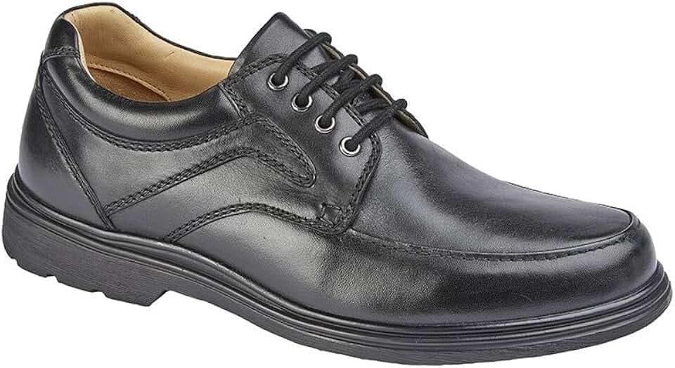 Roamers Herren M204A Extra breite Passform 4 Ösen Leder Schnürschuhe
