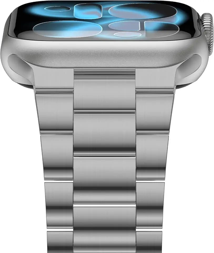 iiteeology Lightweight Stainless Steel Band Designed for Apple Watch 4-2, Series 1-12, 46mm, 45mm, 44mm, 42mm, Replacement iWatch Bands for Men & Women,Series 12/11 Space Gray