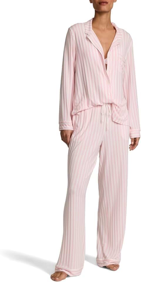 Victoria's Secret Women's Modal Pajama Set, Long Sleeve Button Down Shirt & Pants