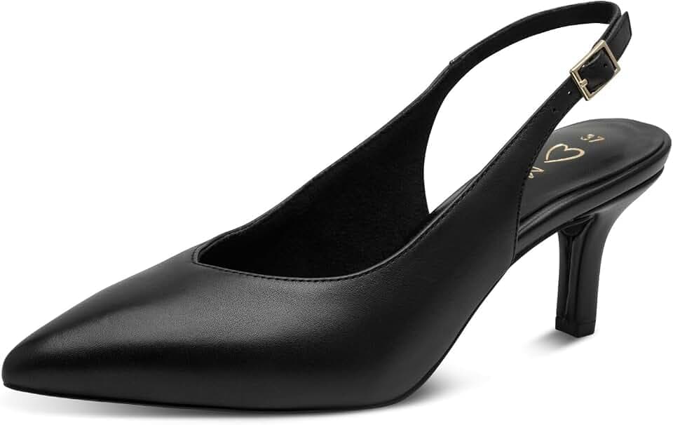 Marco Tozzi Damen Pumps weiches Feel Me Fußbett Leder weiches Innenfutter Spitz