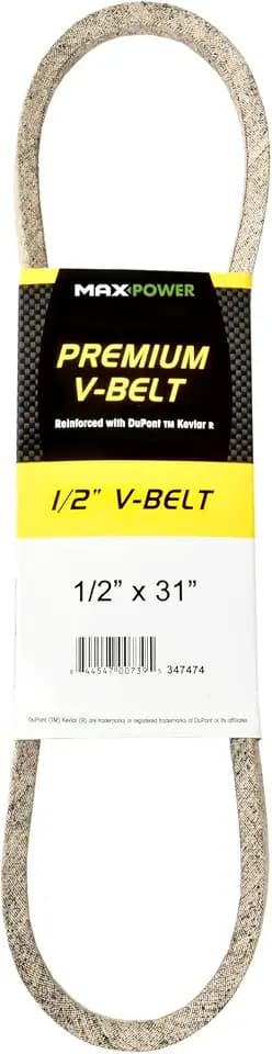 Maxpower 347474 Premium Belt Reinforced with Kevlar Fiber Cords, 1/2" x 31"