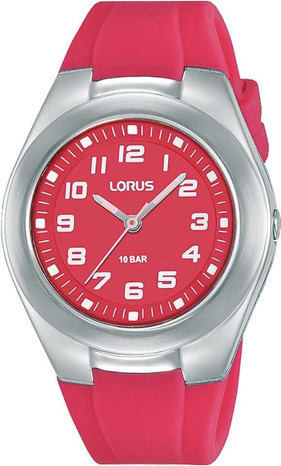 Lorus Unisex Analog Quarz Uhr mit Silikon Armband,Schwarz