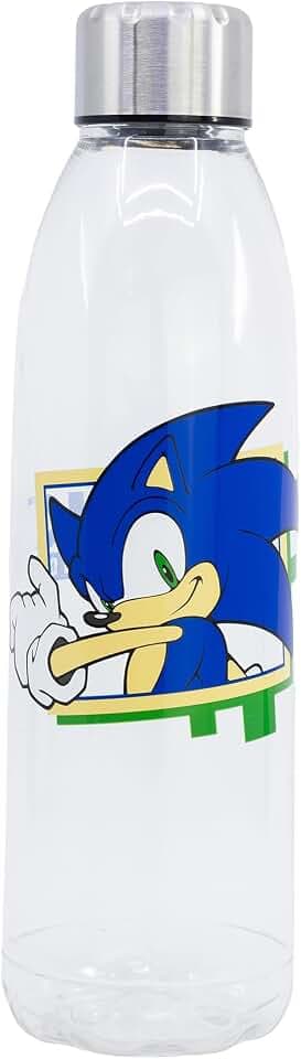 Stor Sonic The Hedgehog Trinkflasche 980ml Wiederverwendbar - Tritan BPA-frei - Auslaufsicherer Verschluss für Sport Schule Fitness Outdoor