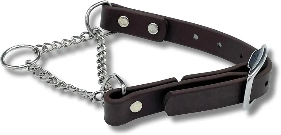 Martingale Collar for Dogs, Biothane, Stainless Steel Hardware, No Pull, Made in The USA, Professional Grade, Small, Brown