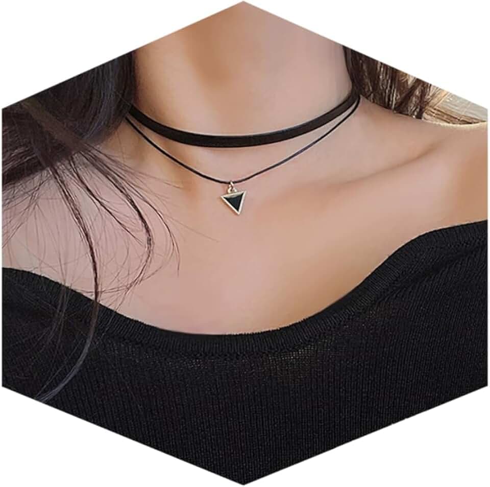 Fesciory Black Necklace for Women, Adjustable Daily Goth Jewelry Gift
