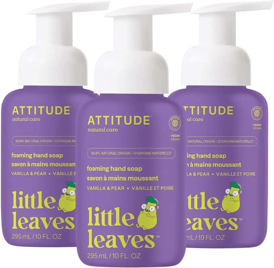 ATTITUDE Foaming Hand Soap for Kids, EWG Verified, Vanilla & Pear, 10 oz