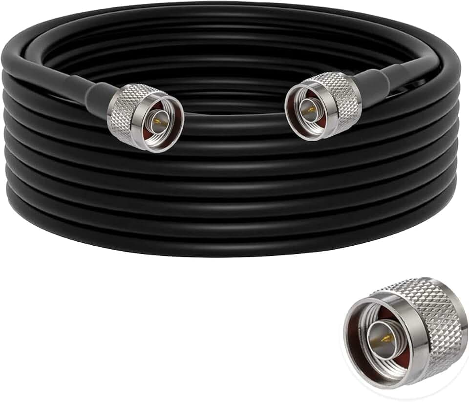 Vecys N bis N Männlicher Jumper N Männlich auf N Männlich Verlustarmes Koaxialkabel RG58 32.8FT/10M für 3G 4G 5G LTE Antenne Amateurfunk GPS WiFi
