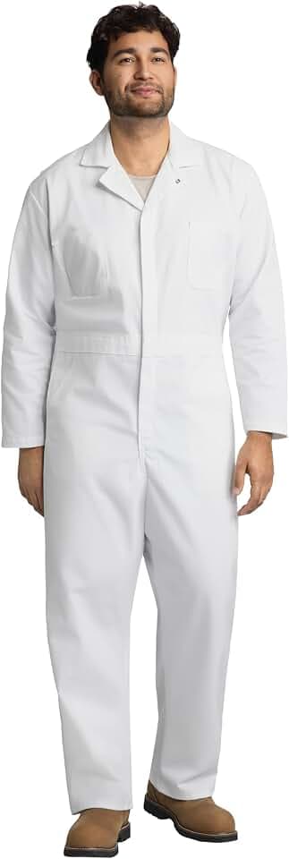 Red Kap Men's Twill Action Back Coverall With Chest Pockets - Mechanic Coveralls With Concealed Zippers