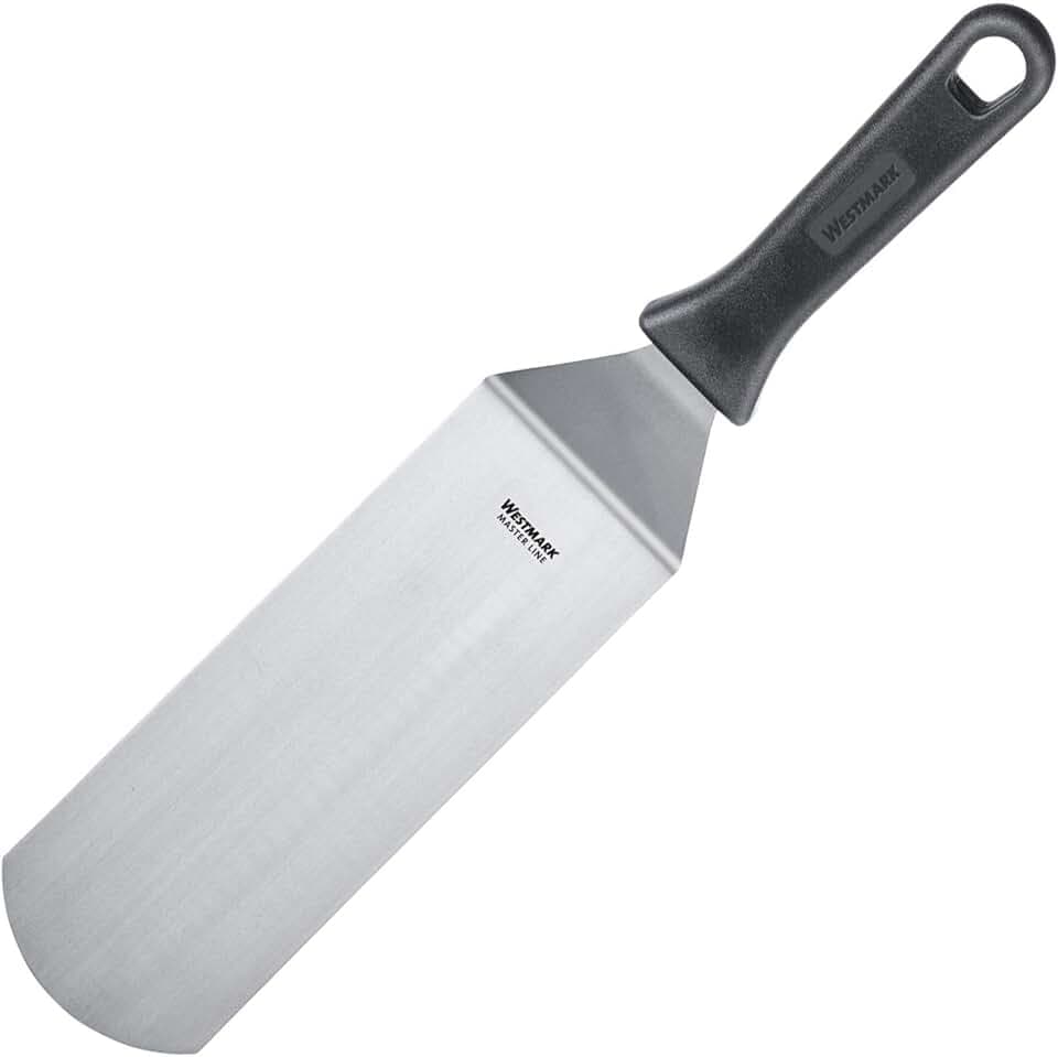 Westmark Profi-Wender/Grill-Spachtel, Gewinkelt, Flexibel, Geschlossen, Klingenmaß: 7,5 x 20 cm, Länge: 36,5 cm, Rostfreier Edelstahl/Kunststoff, Master Line, Schwarz/Silber, 13382270