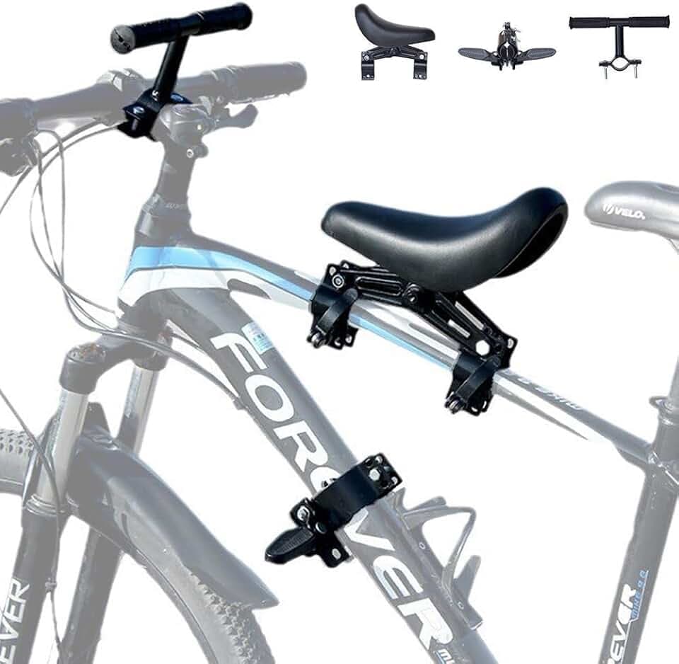 Fahrrad Kindersitz Vorne, Verstellbarer Mountainbike Kindersitz (39-49cm) Mit Sicherheitsgurt, Fußstützen, Rutschfesten Handgriffen, Kinderfahrradsitz Bis 50kg 1-5 Jahre Für Mountainbike or Rennrad