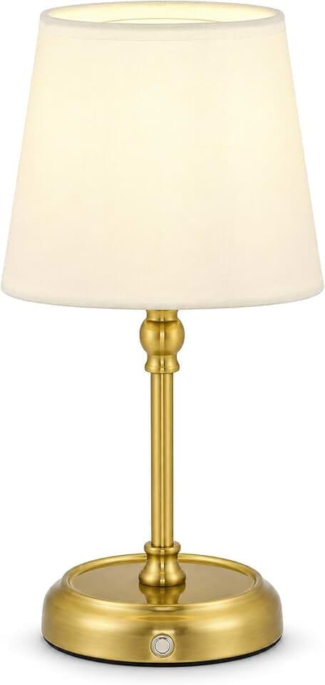 LuminexDesigns Nachttischlampe mit Akku Kabellos 5200mAh, BRIO TL08, Gold