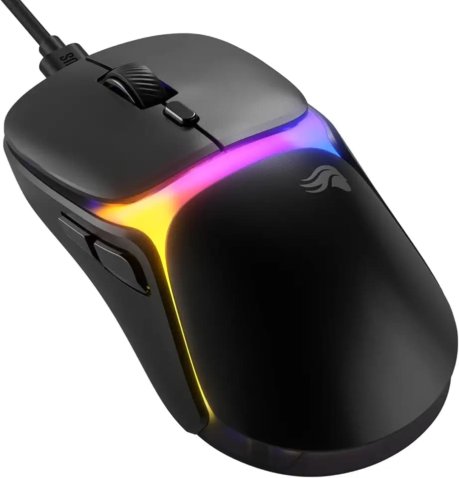 GLORIOUS Gaming Model O3 Wired Gaming Mouse - Ultralight 54g Weight, 130M Click Optical Switches, 30K DPI BAMF 3.0 Sensor, 750 IPS Tracking, 50G Acceleration, Supports All Grip Types - Black