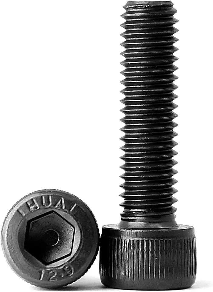 (60 Stück) M4x20mm Innensechskantschraube 12,9 Grad Kohlenstoffstahl Zylinderschrauben mit Innensechskant schrauben Vollgewinde schwarz