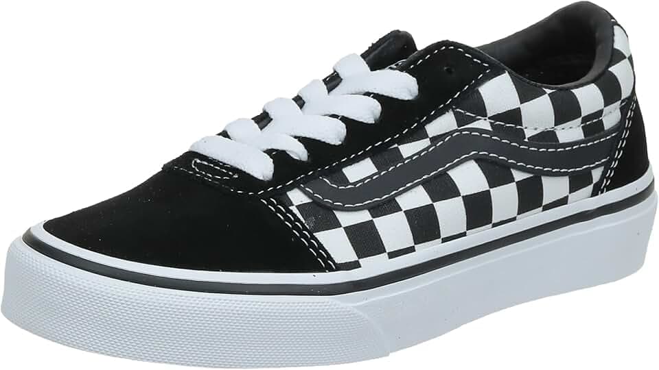 Vans Unisex Kinder Ward Suede/Canvas Sneaker, Schwarz Checker Black True White Pvj, 36 EU