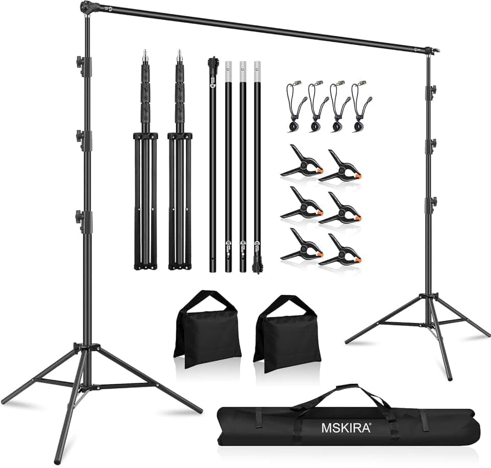 10.2 x 10Ft Heavy Duty Backdrop Stand, Adjustable Support System Kit