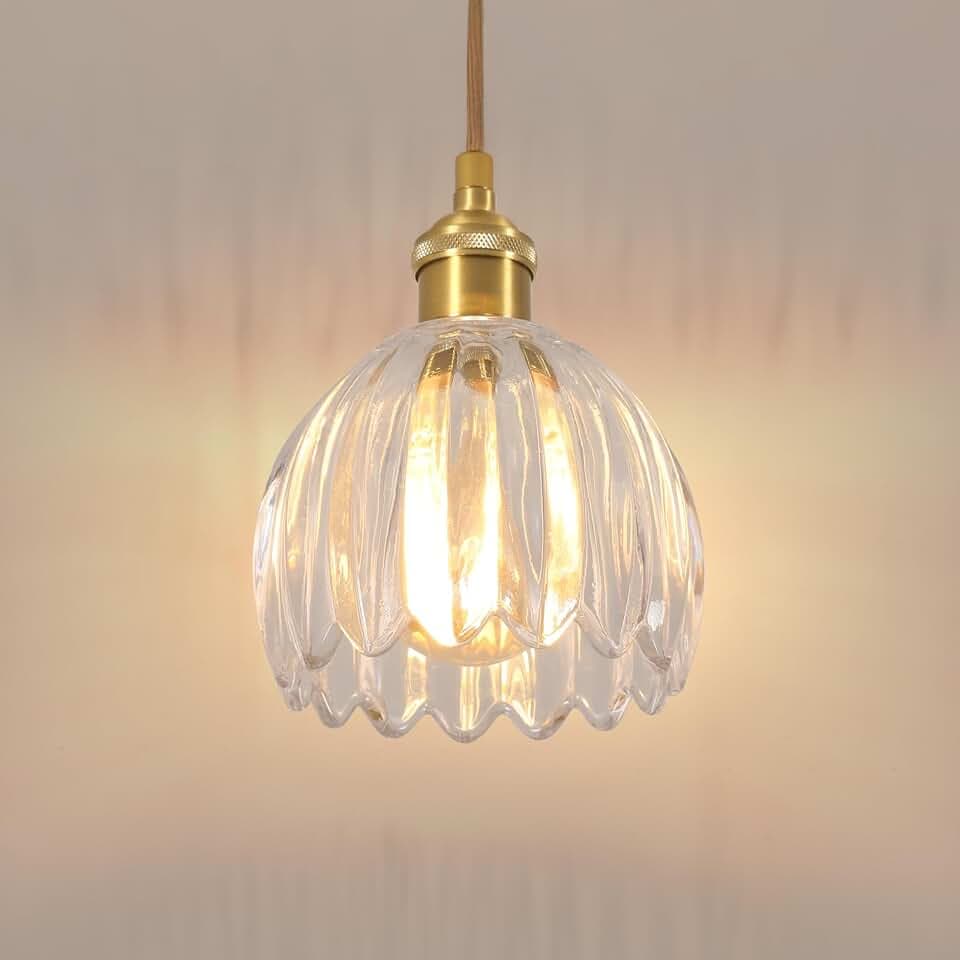 Goeco Pendelleuchte E27 150CM Kristall Lampenschirm, Gold