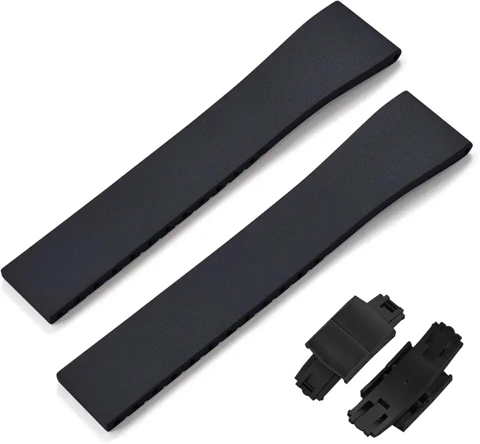 CTS 18mm/20mm/22mm Quick Release Watch Band,Soft Fkm Rubber Straps with Butterfly Deployment Buckle,15 Colors for Men and Women