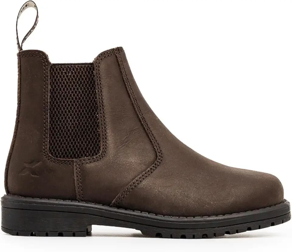 Xpert - Heritage Wrangler Junior Dealer Boots für Kinder Unisex Leder Stiefeletten für den Alltag Leicht zu reinigen und langlebig Chelsea Style Bauernhofstiefel für Jungen und Mädchen