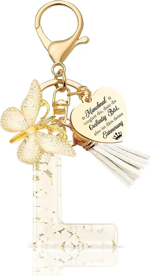 Schlüsselanhänger Mädchen Buchstabe - Schlüsselanhänger mit Anfangsbuchstaben Schlüssel Anhänger - Einschulung Geschenk - Keychain Geschenk für Kinder, Mädchen, Frauen